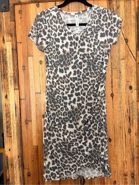 Leopard Print Maternity Short Sleeve Dress